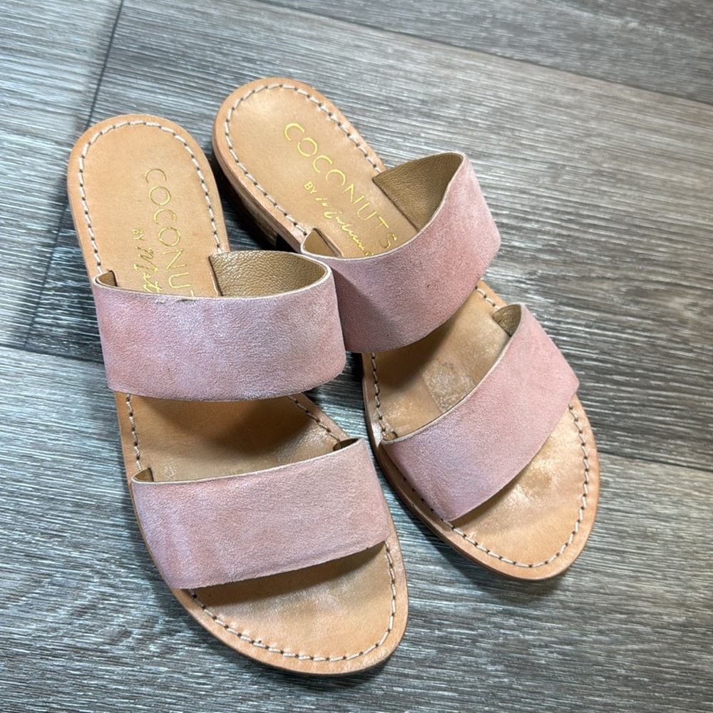 Coconuts by Matisse pink leat sandals woman's size 7 (d181) - Picture 7 of 8